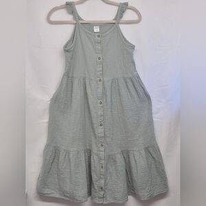 PEYTON & PARKER Women's COTTON Midi Dress Tiered Ruffle Strap  Size XS (Tag L14)